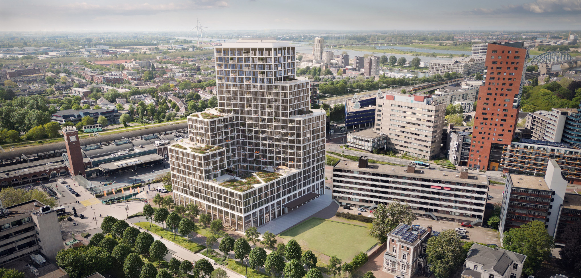 Artist impression van Het Nieuwe Metterswane vanaf de Van Schaeck Mathonsingel.